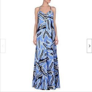 Diane Von Furstenberg Barths Maxi Dress in Riviera Buds Multi Cornflower Print